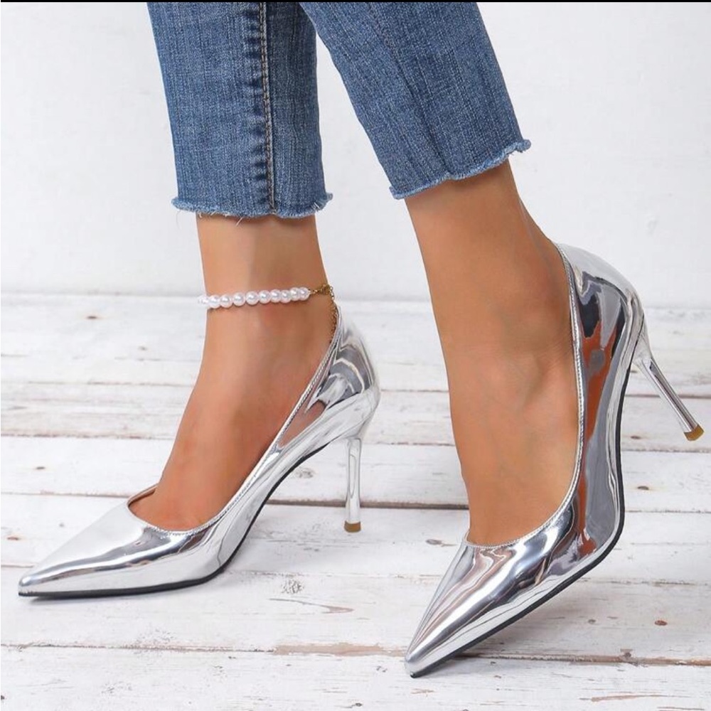 Silver Stiletto Heels
